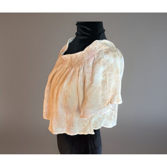 Kiwi+Punch Miami Crop Top Size Large Pink Flow Flutter Hem Sleeve Boho Festival - Picture 4 of 8